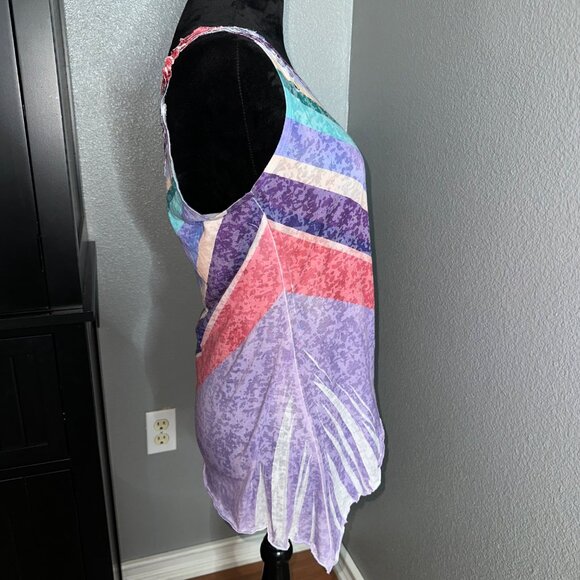 Vintage Only Nine Tank Top Size M Chevron Lace Back Boho Festival USA - Picture 6 of 7